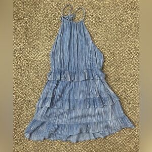 High neck halter backless dress